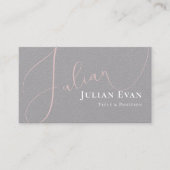 Elegant Blush Roze en Grijs Visitekaartje (Voorkant)