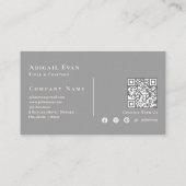 Elegant Blush Roze en Grijze Glitter Goud Monogram Visitekaartje (Achterkant)