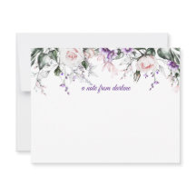 Elegant Blush Roze en Paarse Waterverf Bloemen |