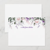 Elegant Blush Roze en Paarse Waterverf Bloemen | Notitiekaartje (Voorkant / Achterkant)