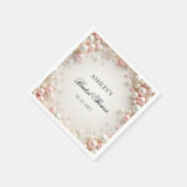 Elegant Blush Roze en Witte Parels Vrijgezellenfee Servet (Hoek)
