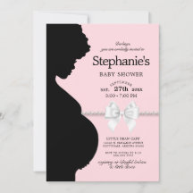 Elegant Blush Roze Etnisch Silhouet Baby shower