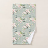 Elegant Blush Roze Eucalyptus Sage Green Bad Handdoek (Handdoek)