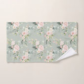 Elegant Blush Roze Eucalyptus Sage Green Bad Handdoek (Handdoek)