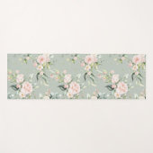 Elegant Blush Roze Eucalyptus Sage Green Yogamat (Voorkant (horizontaal))