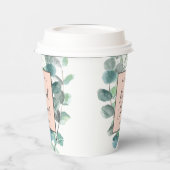 Elegant Blush Roze Eucalyptus Vrijgezellenfeest Na Papieren Bekers (Links)