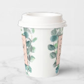 Elegant Blush Roze Eucalyptus Vrijgezellenfeest Na Papieren Bekers (Rechts)