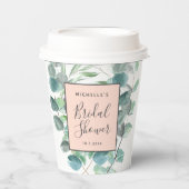 Elegant Blush Roze Eucalyptus Vrijgezellenfeest Na Papieren Bekers (Voorkant)