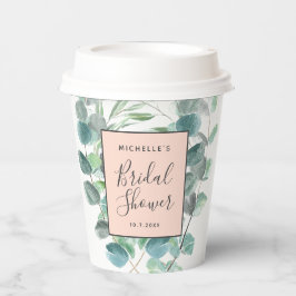 Elegant Blush Roze Eucalyptus Vrijgezellenfeest Na Papieren Bekers