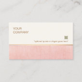 Elegant Blush Roze Faux Linnen en Gouden Streep Visitekaartje (Voorkant)