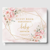 Elegant blush roze floral baby shower gastenboek (Voorkant)