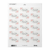 Elegant Blush Roze Floral Hartelijk dank Etiket (Full Sheet)
