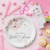 Elegant Blush roze floral vrijgezellenfeest Papieren Bordje (Feest)
