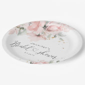 Elegant Blush roze floral vrijgezellenfeest Papieren Bordje (Gekanteld)