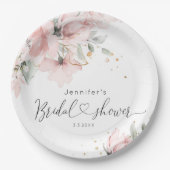 Elegant Blush roze floral vrijgezellenfeest Papieren Bordje (Voorkant)