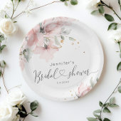 Elegant Blush roze floral vrijgezellenfeest Papieren Bordje