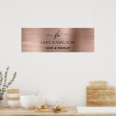 Elegant Blush Roze geborsteld Metaal Bedrijfs Post Poster (Keuken)