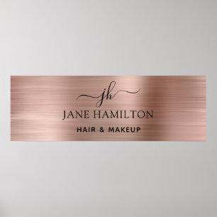 Elegant Blush Roze geborsteld Metaal Bedrijfs Post Poster