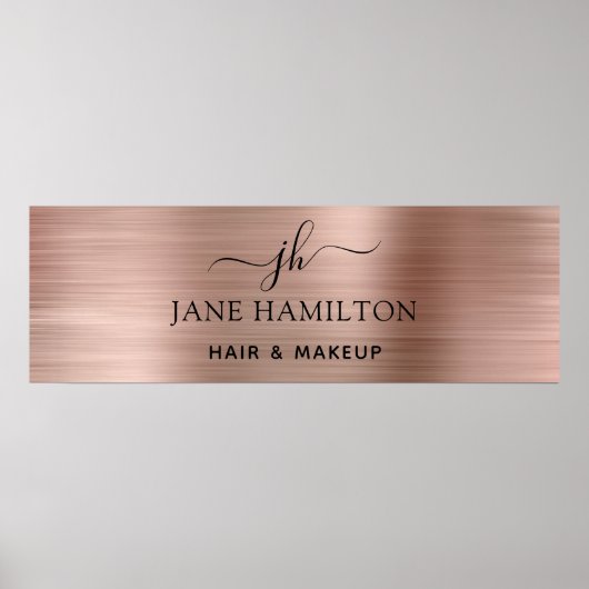 Elegant Blush Roze geborsteld Metaal Bedrijfs Post Poster (Voorkant)