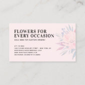 Elegant blush roze gedempt waterverf bloemenboeket visitekaartje (Achterkant)