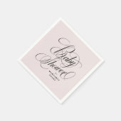 Elegant blush roze gepersonaliseerd baby shower servet (Hoek)