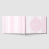 Elegant Blush Roze Gestreept Meisje Baby shower Gastenboek (Volledig)