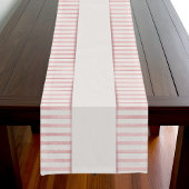 Elegant Blush Roze Gestreept Roos Goud Korte Tafelloper