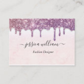 Elegant Blush Roze Glitter Agate Modern Chic Contactkaartje (Voorkant)