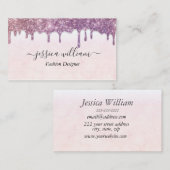 Elegant Blush Roze Glitter Agate Modern Chic Contactkaartje (Voorkant / Achterkant)