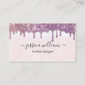 Elegant Blush Roze Glitter Agate Modern Chic Contactkaartje (Voorkant)