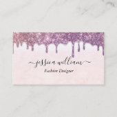 Elegant Blush Roze Glitter Agate Modern Chic Contactkaartje (Voorkant)