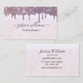 Elegant Blush Roze Glitter Agate Modern Chic Visitekaartje (Voorkant / Achterkant)