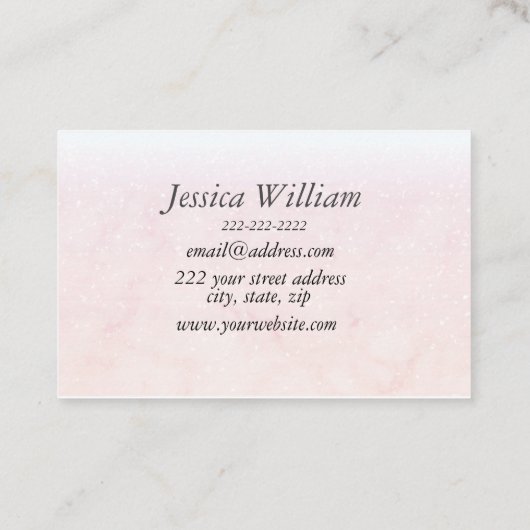 Elegant Blush Roze Glitter Agate Modern Chic Visitekaartje (Achterkant)