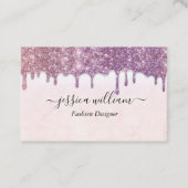 Elegant Blush Roze Glitter Agate Modern Chic Visitekaartje (Voorkant)