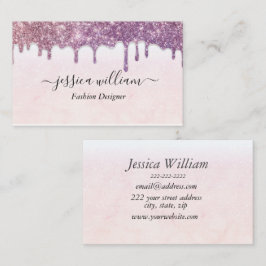 Elegant Blush Roze Glitter Agate Modern Chic Visitekaartje