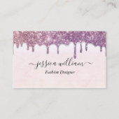 Elegant Blush Roze Glitter Agate Modern Chic Visitekaartje (Voorkant)