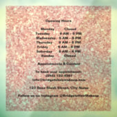 Elegant Blush roze Glitter Salon Openingstijden Raamsticker (Vel 3)