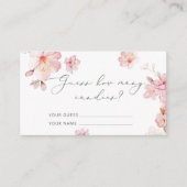 Elegant blush roze gokt hoeveel snoepjes informatiekaartje (Voorkant)