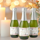 Elegant Blush Roze Goud Bloemen Bruiloft Proost Mi Sparkling Wijnetiket