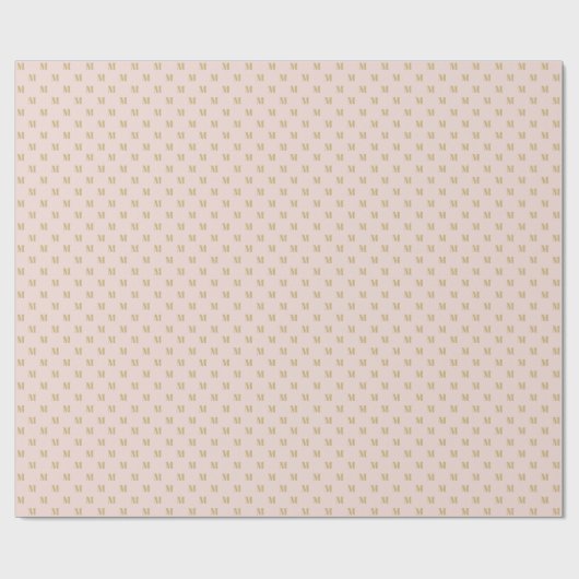 Elegant blush roze goud custom monogram initiaal cadeaupapier (Vlak)