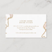 Elegant blush roze goud glitter agate chic visitekaartje (Achterkant)
