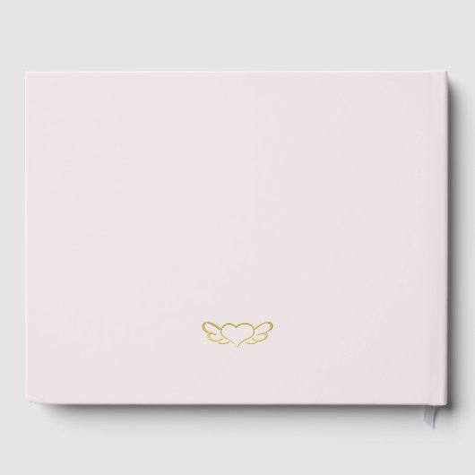 Elegant Blush Roze & Gouden Boek van Condoleance (Achterkant)