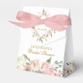 Elegant Blush Roze Gouden Peony Bloemen Vrijgezell Bedankdoosjes (Voorkant Zijde)