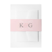 Elegant Blush Roze Grijs Bruiloft Monogram Initial Uitnodigingen Wikkel (Voorkant Voorbeeld)
