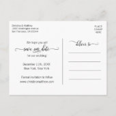 Elegant Blush Roze & Grijs Bruiloft SAVE THE DATE Aankondigingskaart (Achterkant)