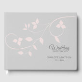 Elegant Blush Roze & Grijs Vine Bruiloft Gastenboek (Voorkant)