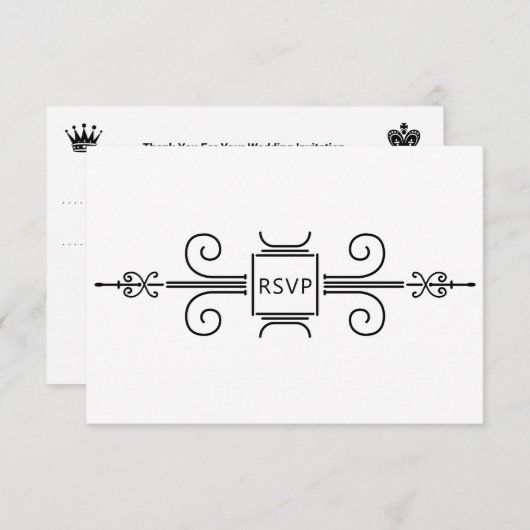 Elegant Blush Roze Groen Bloemen Rozen Bruiloft In RSVP Kaartje (Voorkant / Achterkant)