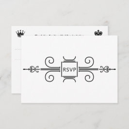 Elegant Blush Roze Groen Bloemen Rozen Bruiloft In RSVP Kaartje