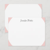 Elegant Blush Roze handgeschreven Script Name Mode Notitiekaartje (Voorkant / Achterkant)