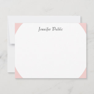 Elegant Blush Roze handgeschreven Script Name Mode Notitiekaartje